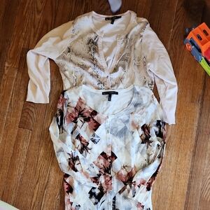 White House Black Market Beige and Multicolor Blouses